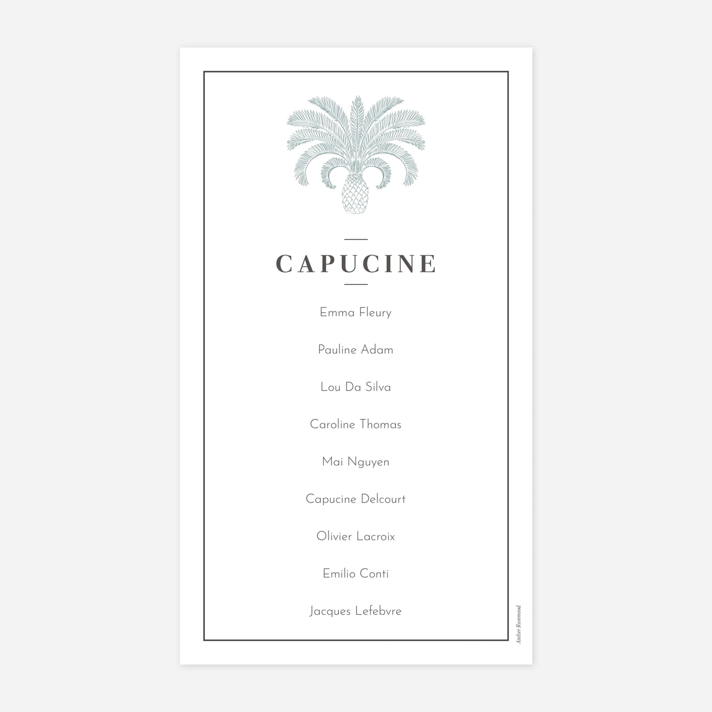 Nom de table mariage Oiseaux de paradis