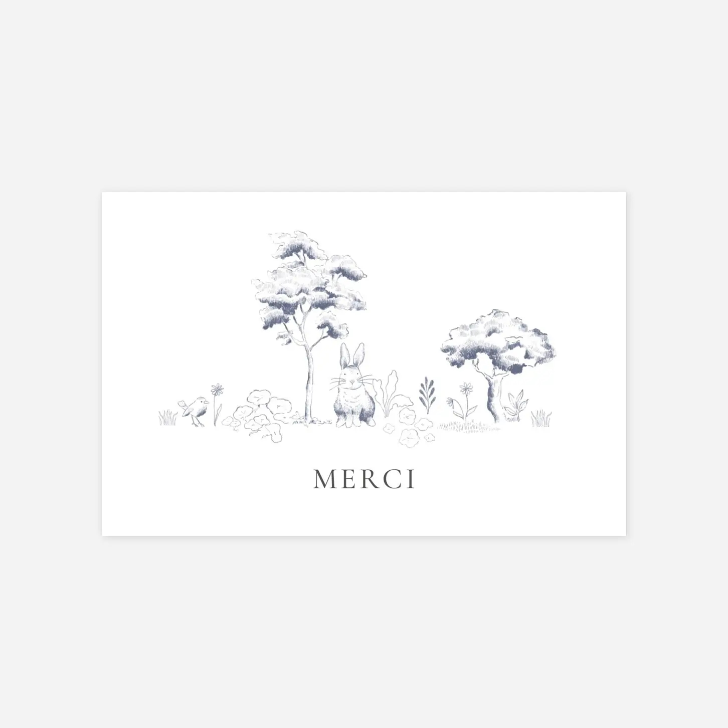 Carte remerciement naissance L'orée du bois