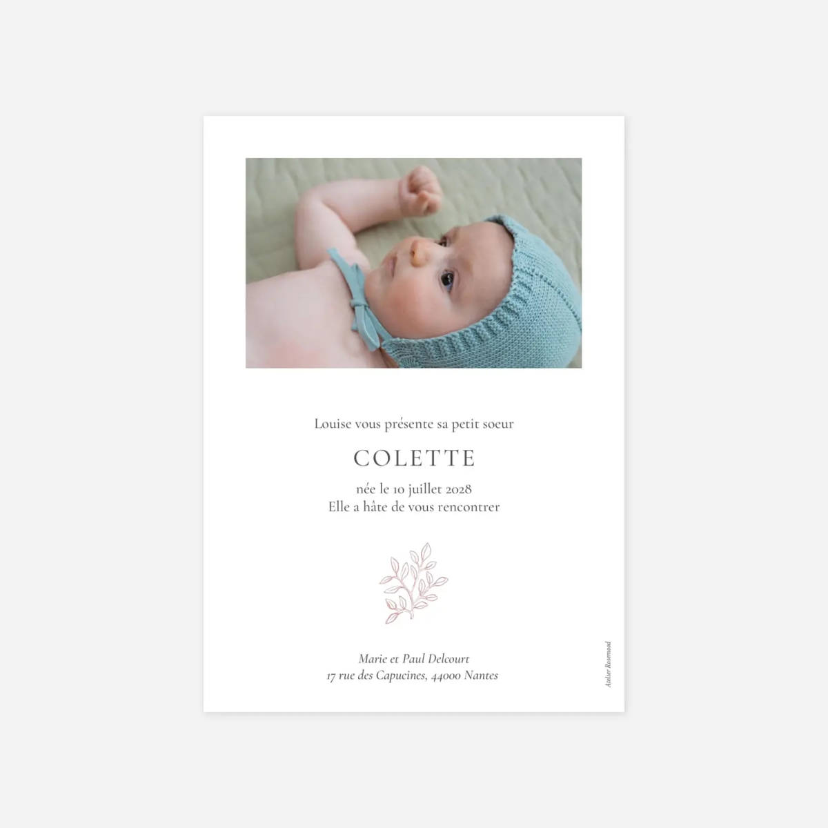 Faire-part naissance L'orée du bois