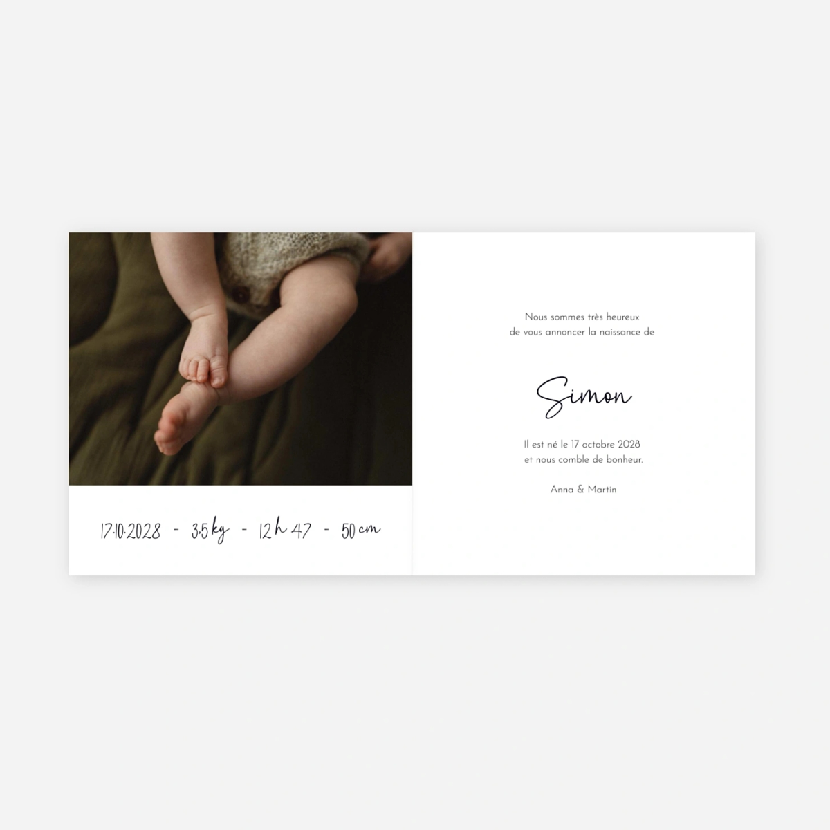 Faire-part naissance Ourson