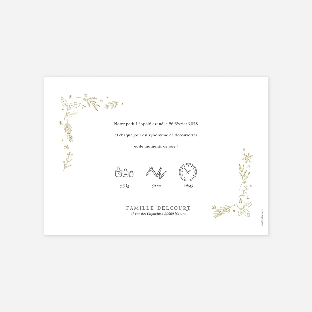 Faire-part naissance Ornement festif