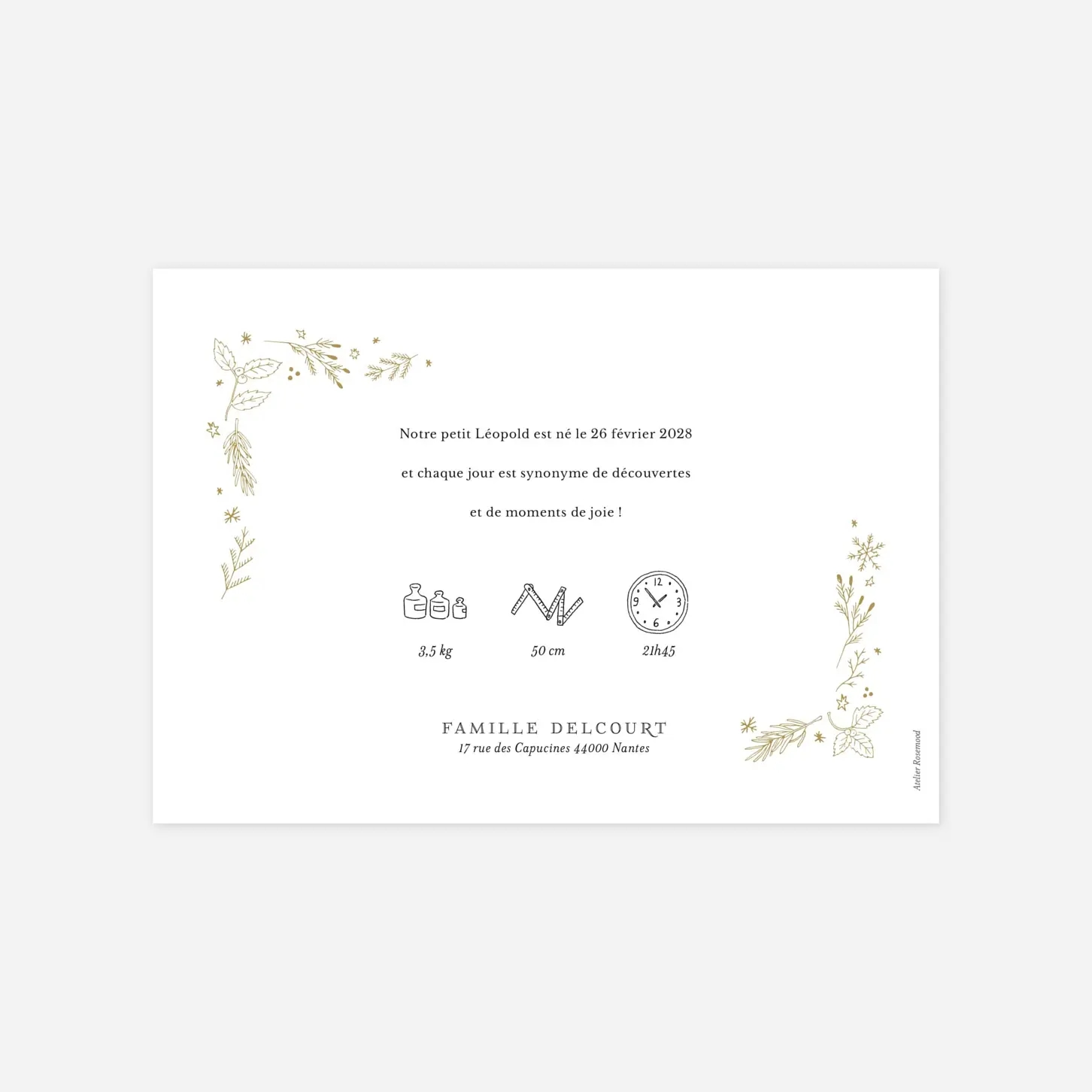 Faire-part naissance Ornement festif