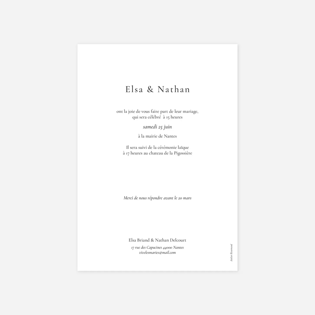 Faire-part mariage Oui