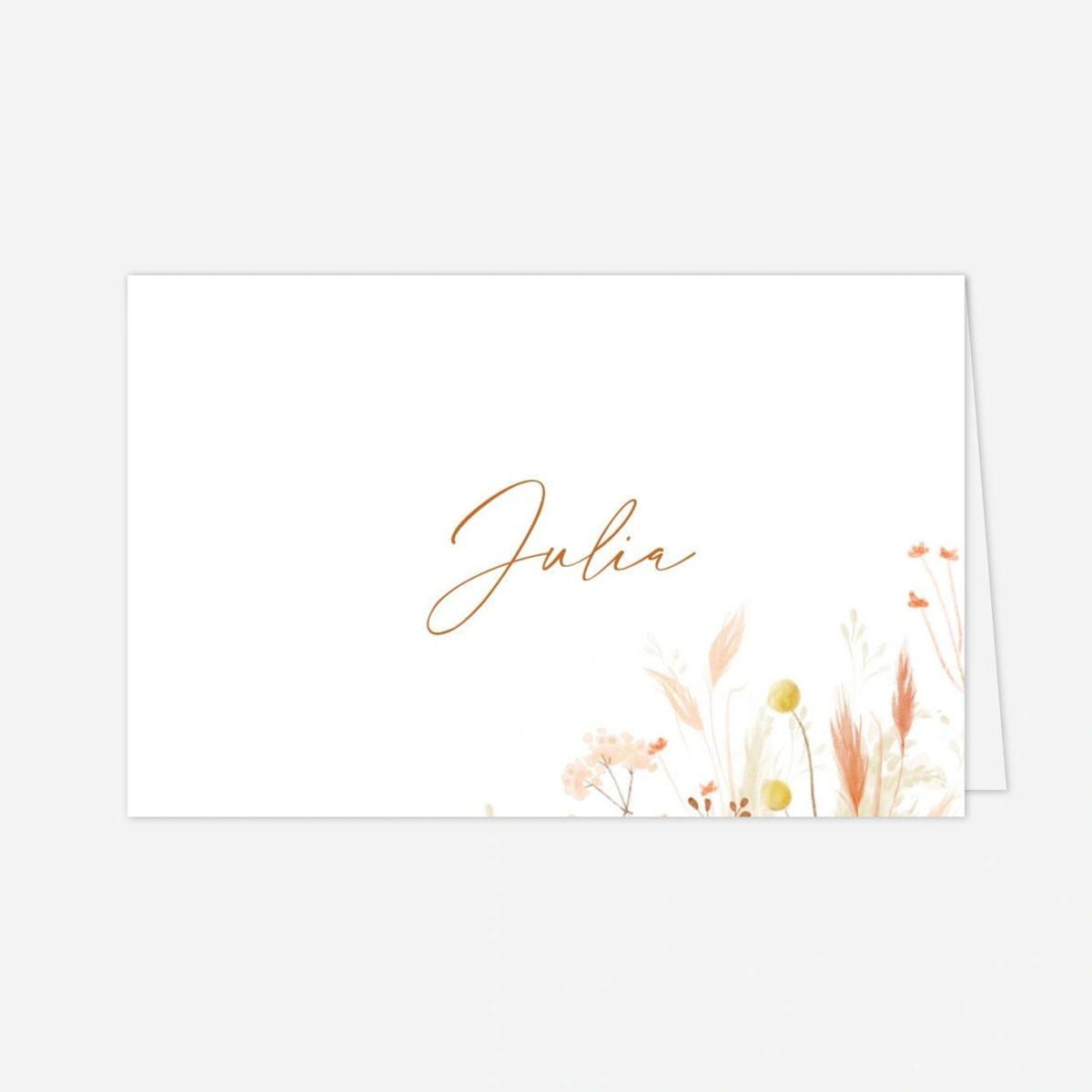 Marque-place mariage Pampas fleuries