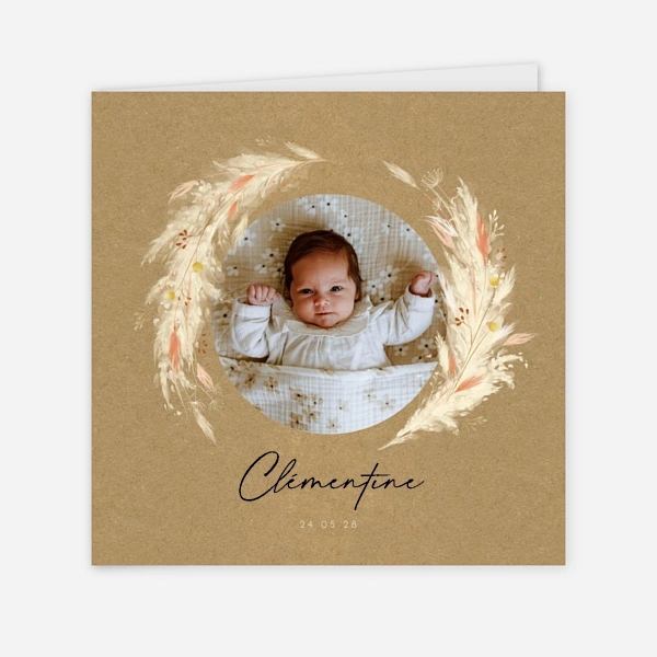 Pampas fleuries couronne