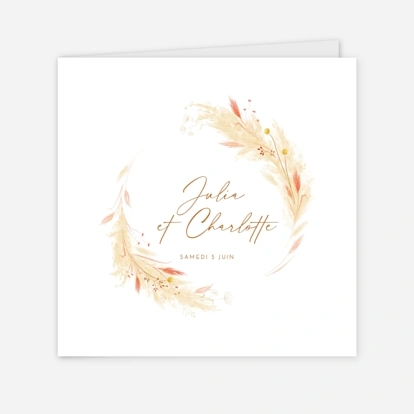 Pampas fleuries couronne