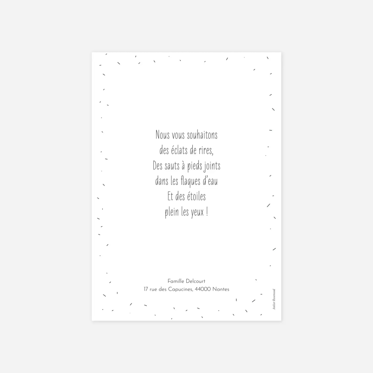 Carte de voeux Paillettes d'hiver