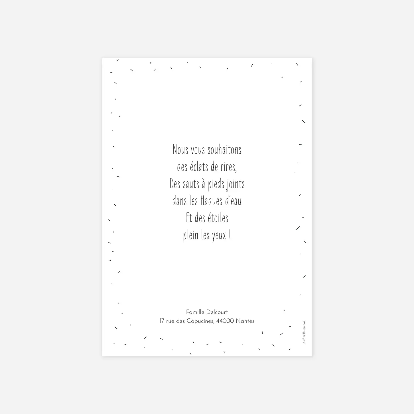 Carte de voeux Paillettes d'hiver