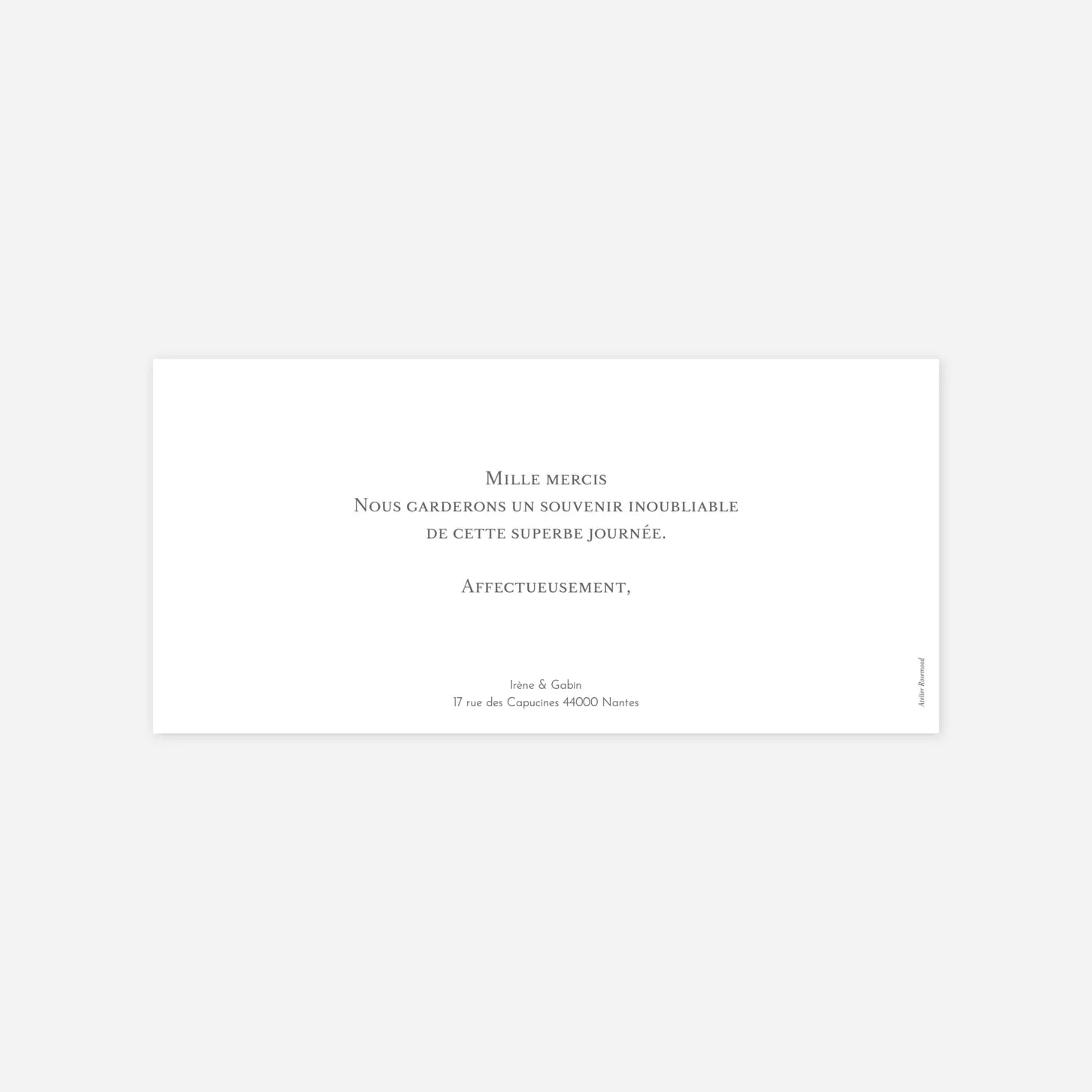 Carte de remerciements Panoramique