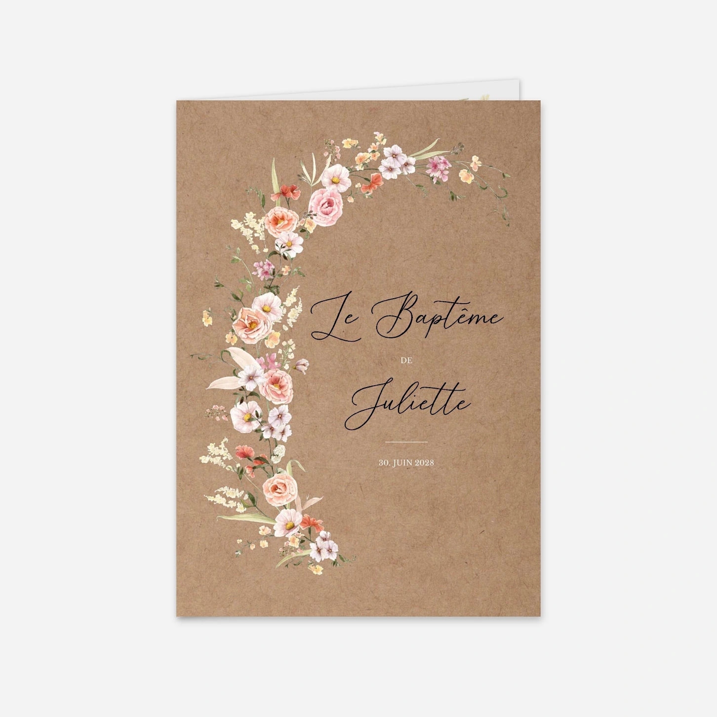 Faire-part baptême Petit bouquet