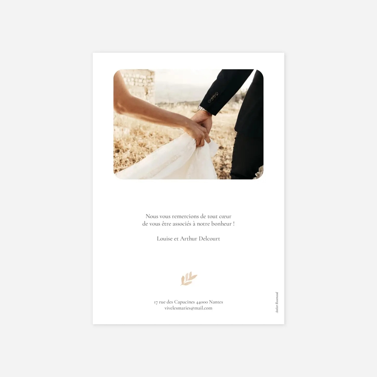 Carte de remerciements Petits brins