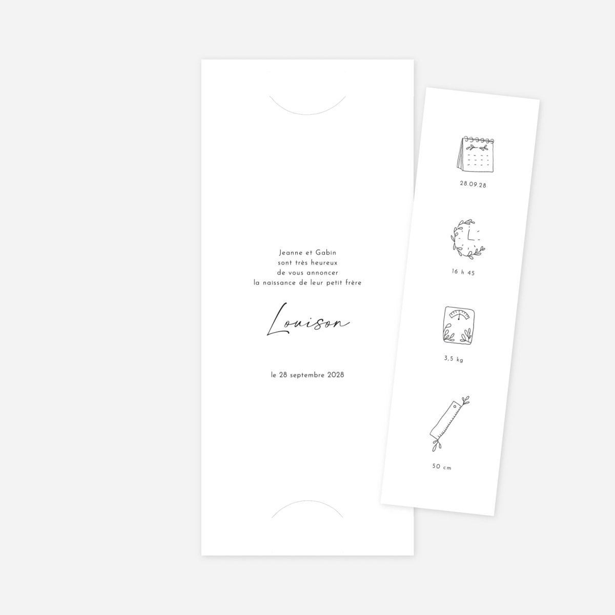 Faire-part naissance Pictos douceur