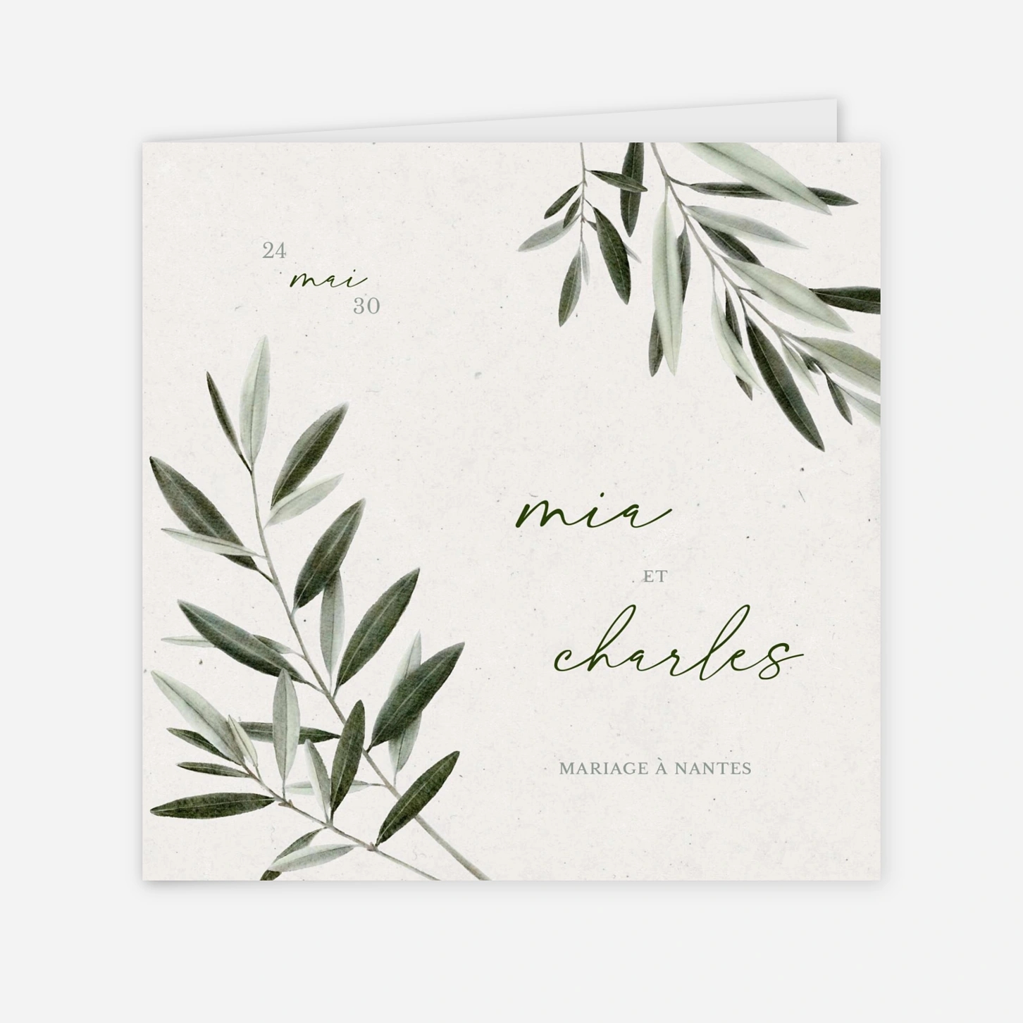 Faire-part mariage Brins d’olivier
