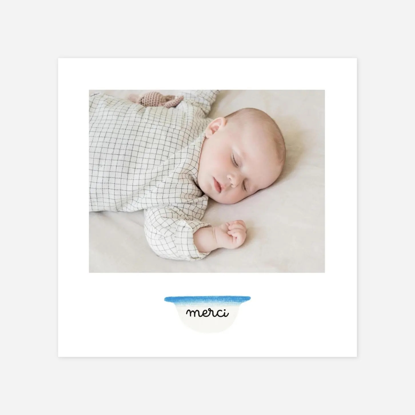 Carte remerciement naissance Petits Bols