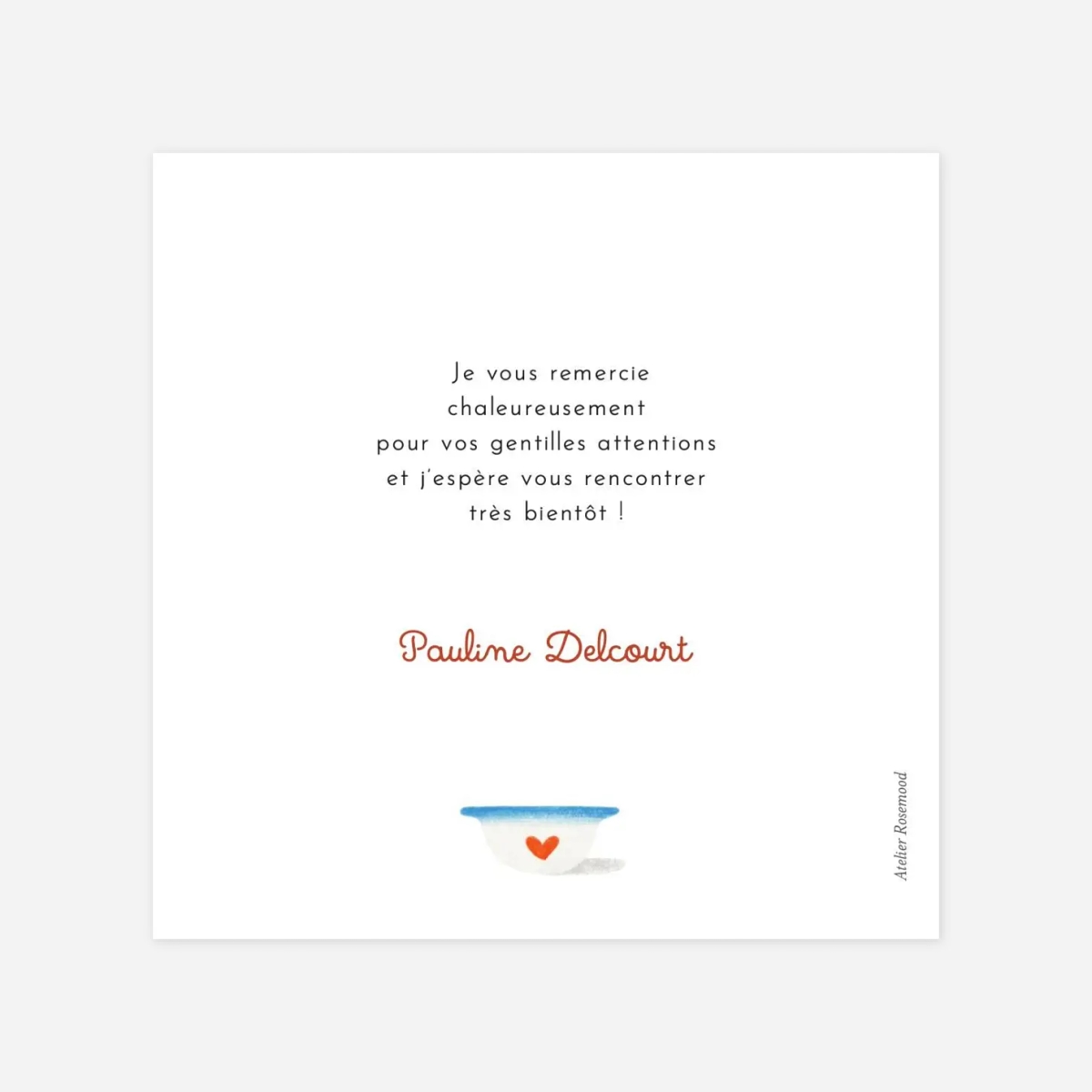 Carte remerciement naissance Petits Bols