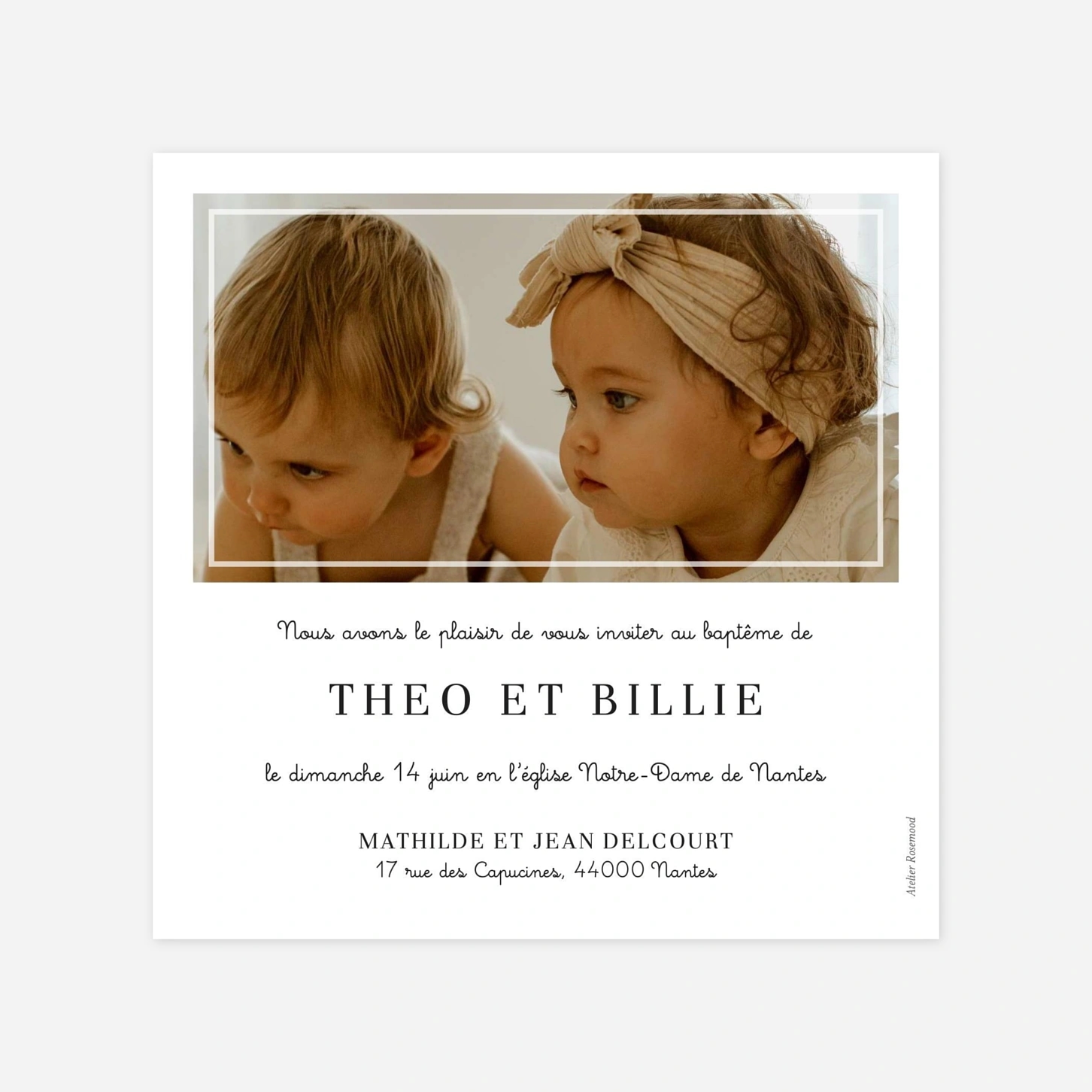 Faire-part baptême Petite Étiquette I