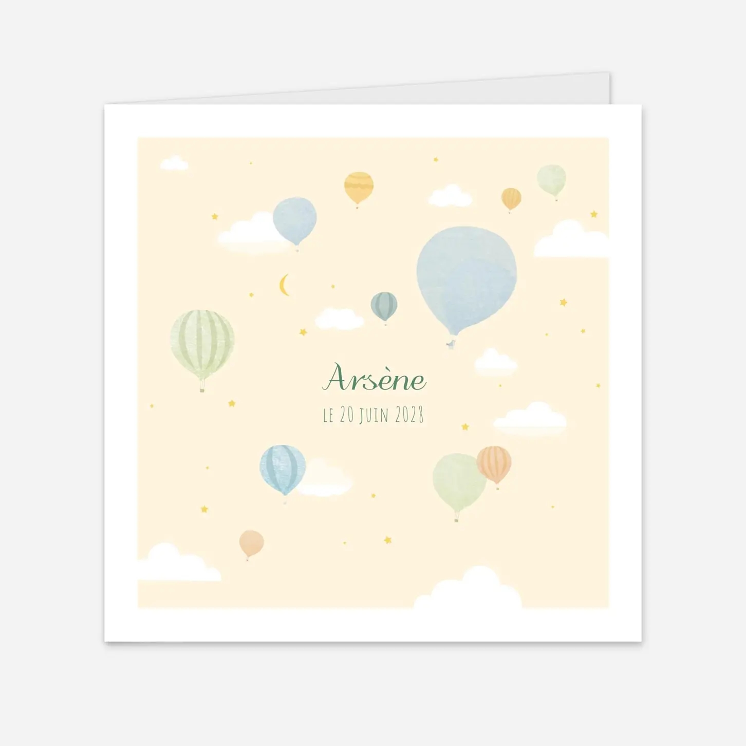 Faire-part naissance Petites montgolfières