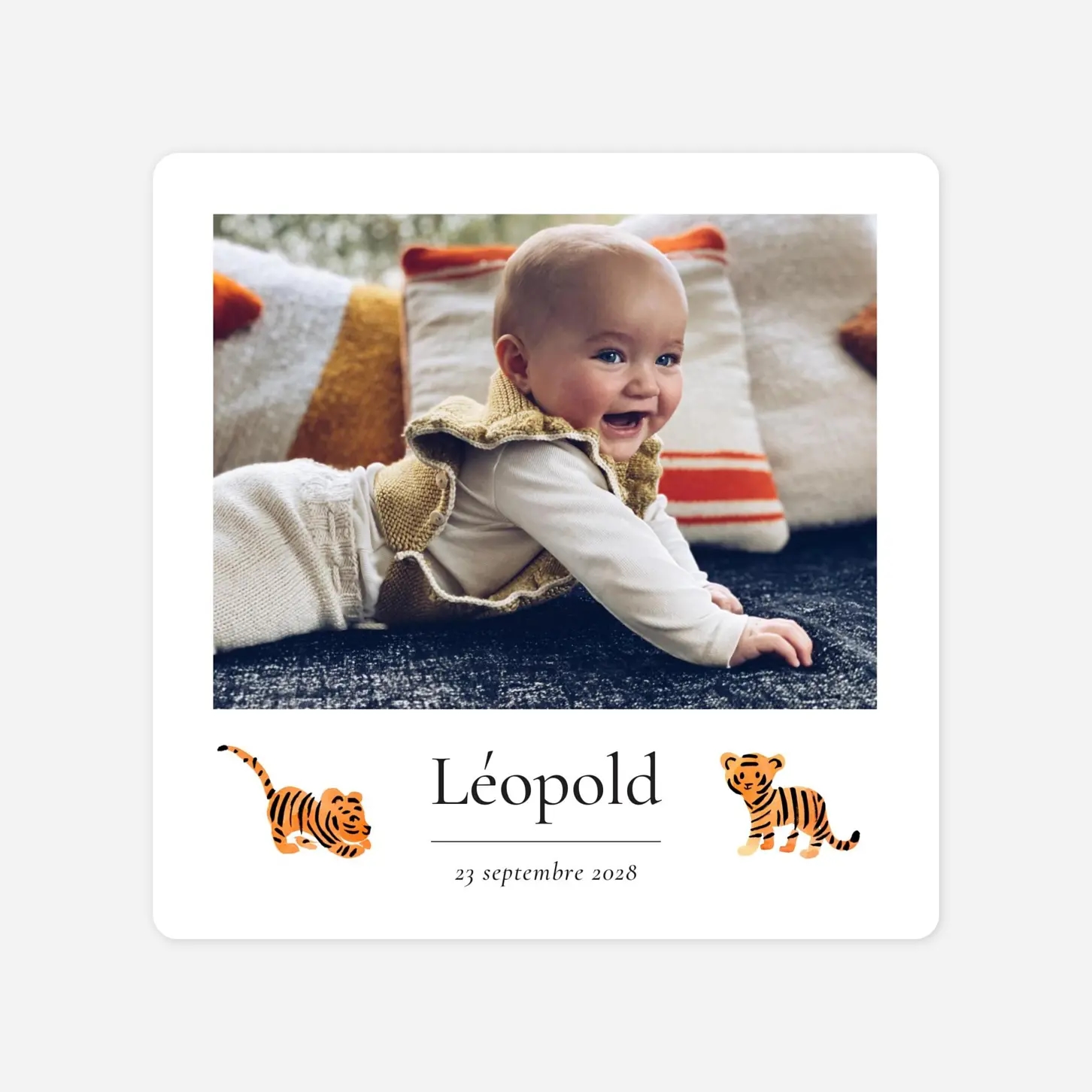 Faire-part naissance Petit tigre
