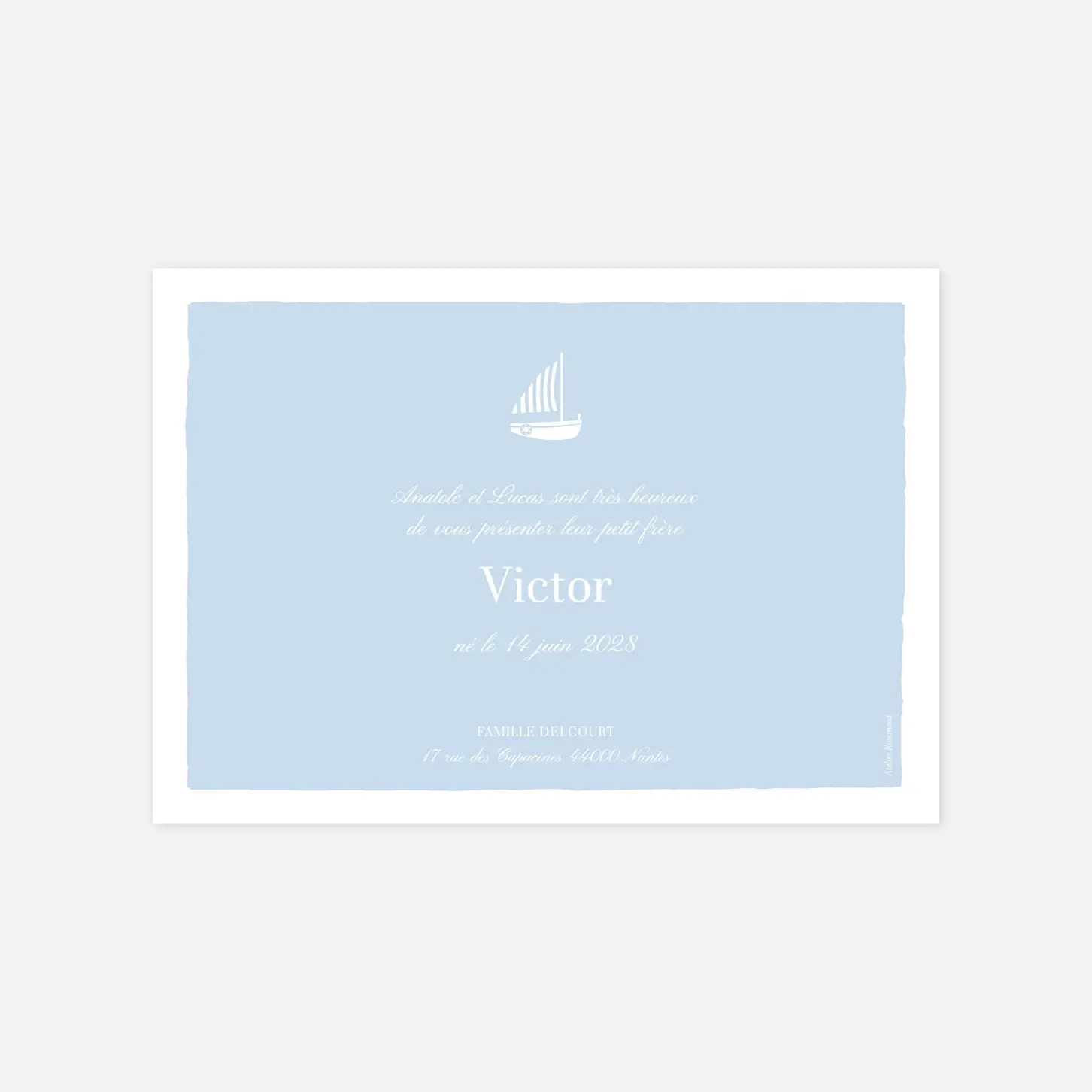 Faire-part naissance Petit voilier