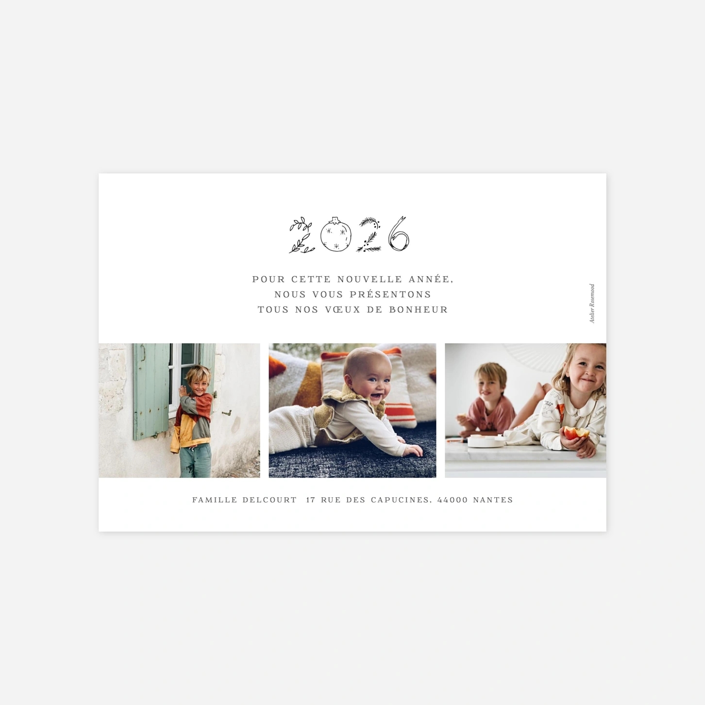 Carte de voeux Petite gravure