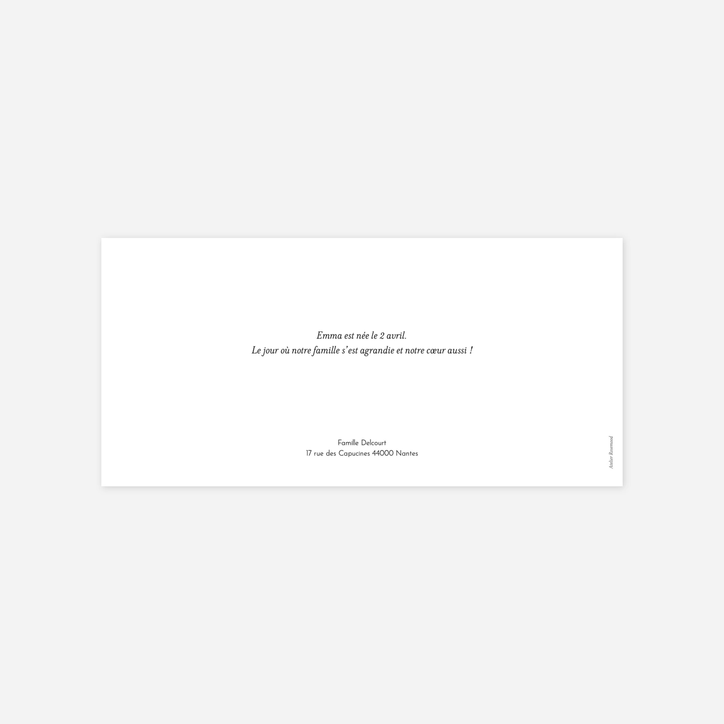 Faire-part naissance 3 photos panoramique