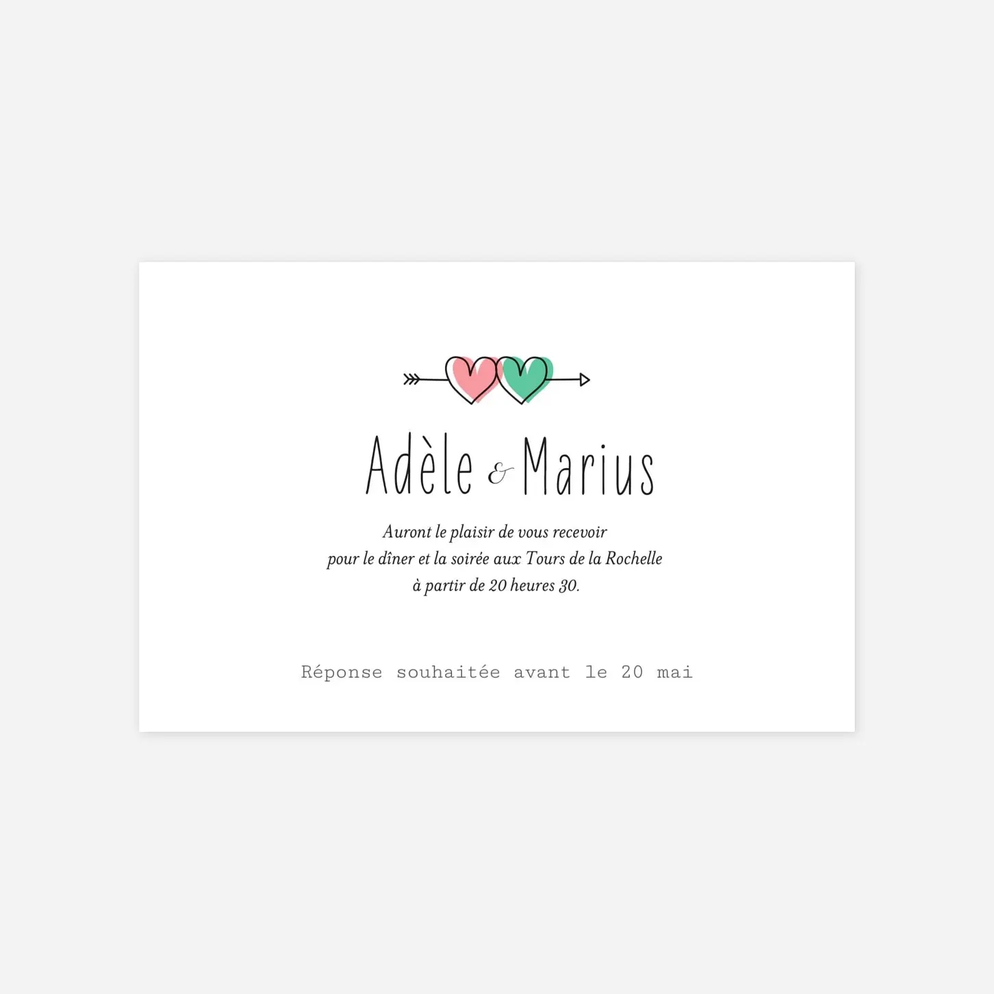 Carton d'invitation Pictos