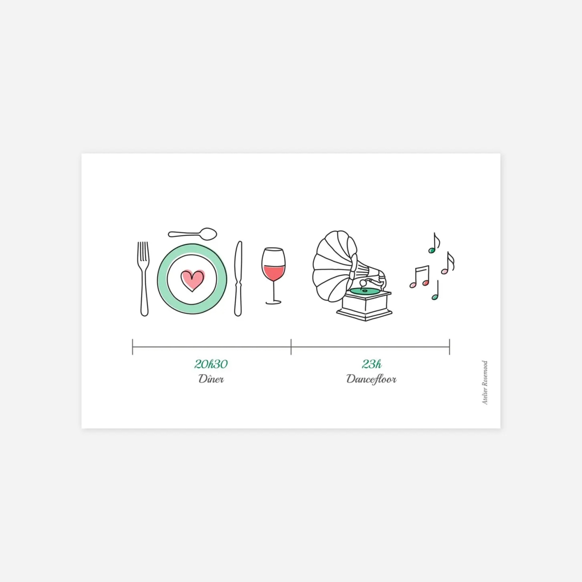 Carton d'invitation Pictos