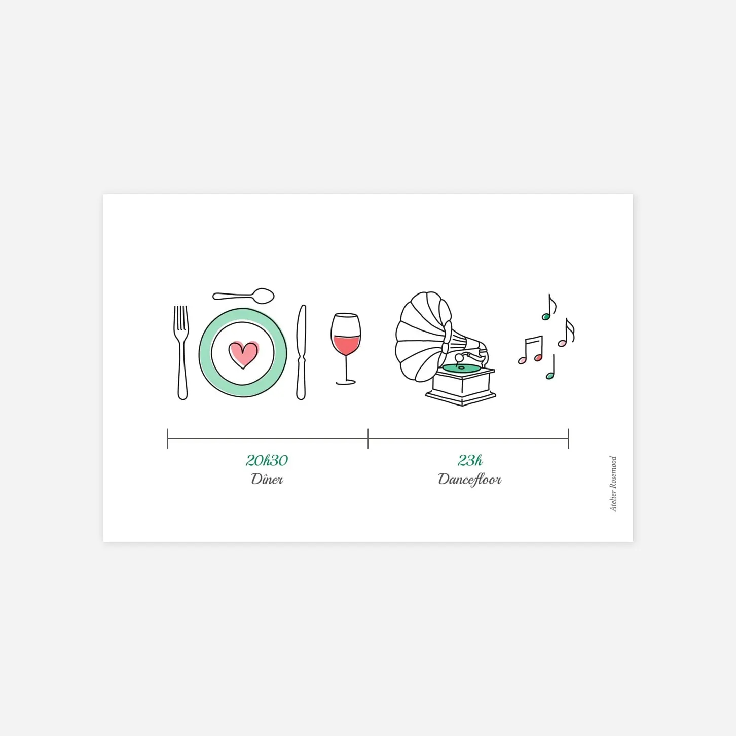 Carton d'invitation Pictos