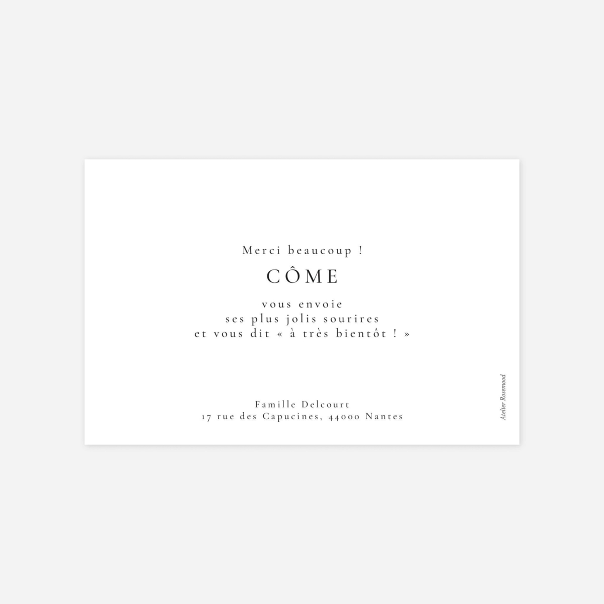 Carte remerciement naissance Picto feutre