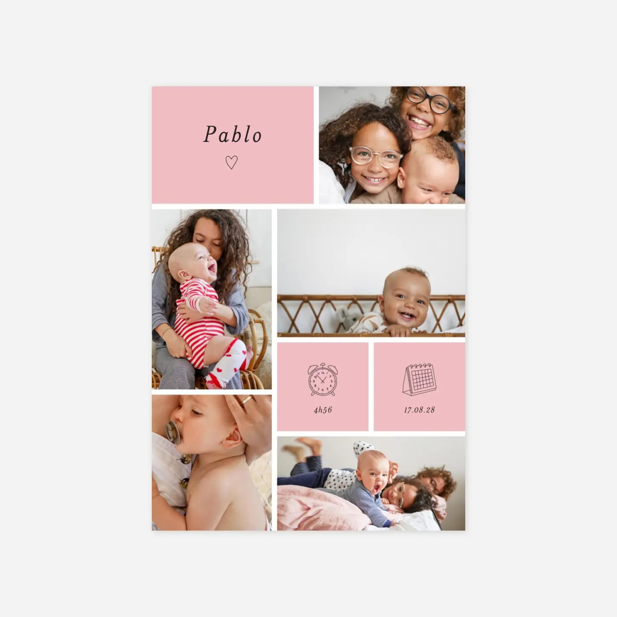 Faire-part naissance Picto pastel