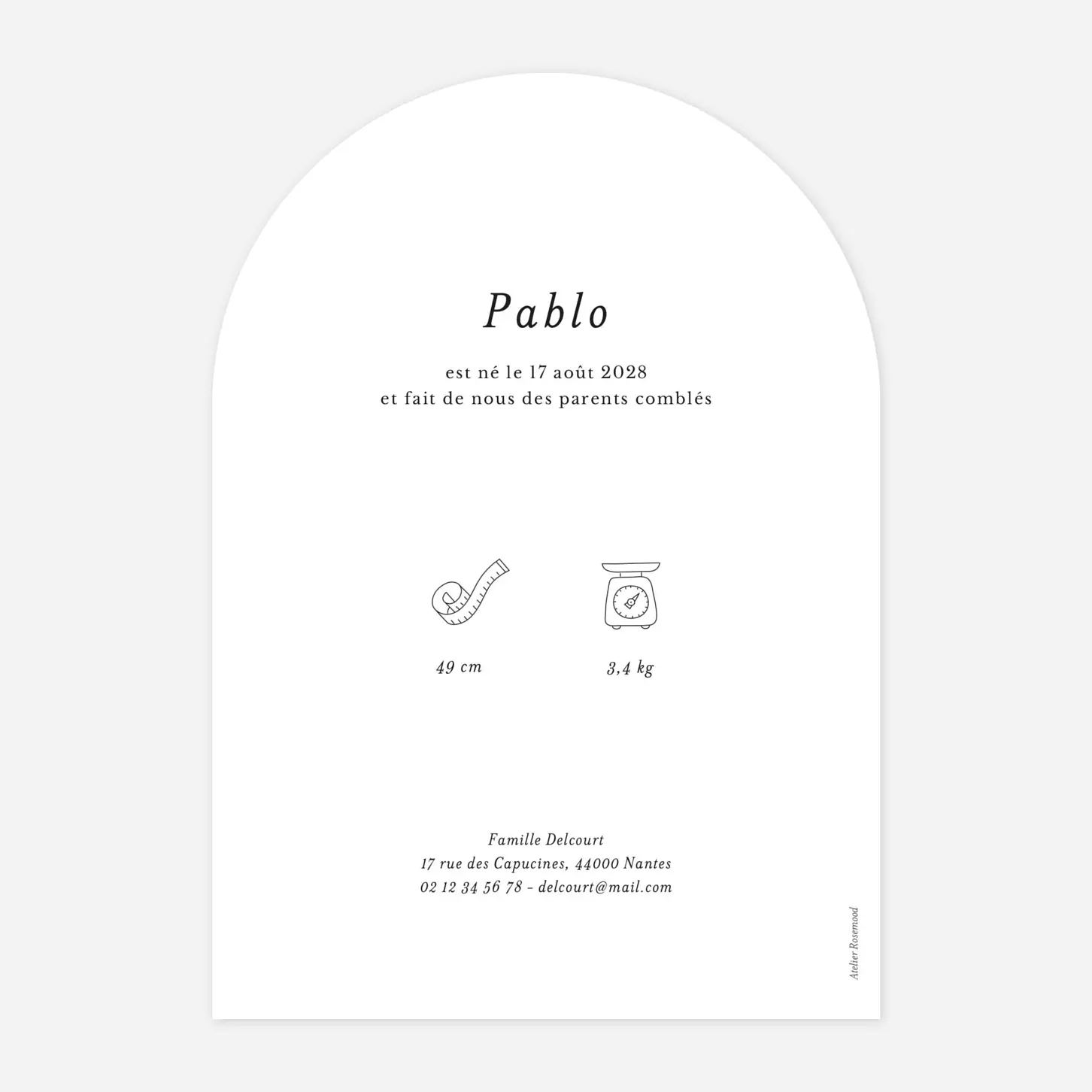 Faire-part naissance Picto pastel