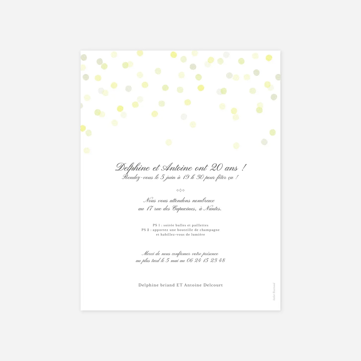 invitation anniversaire Polka
