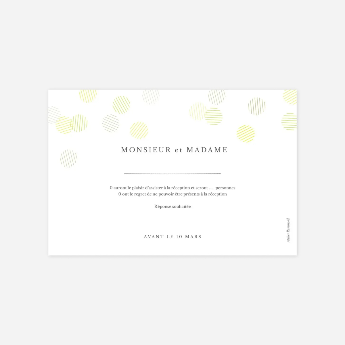 Carton réponse Polka