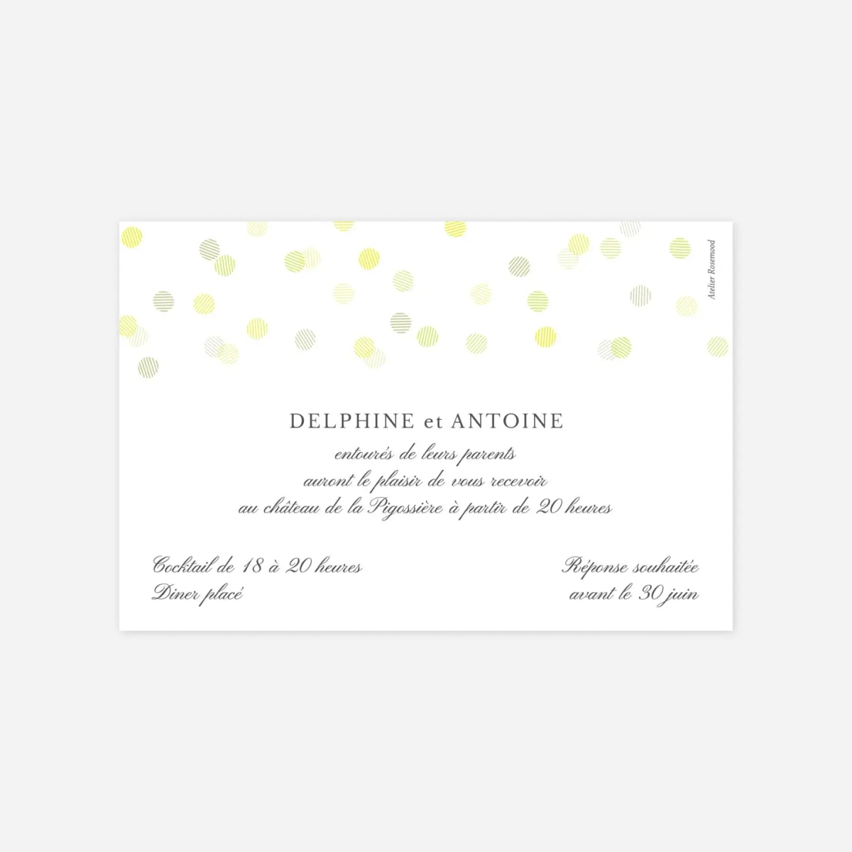 Carton d'invitation Polka