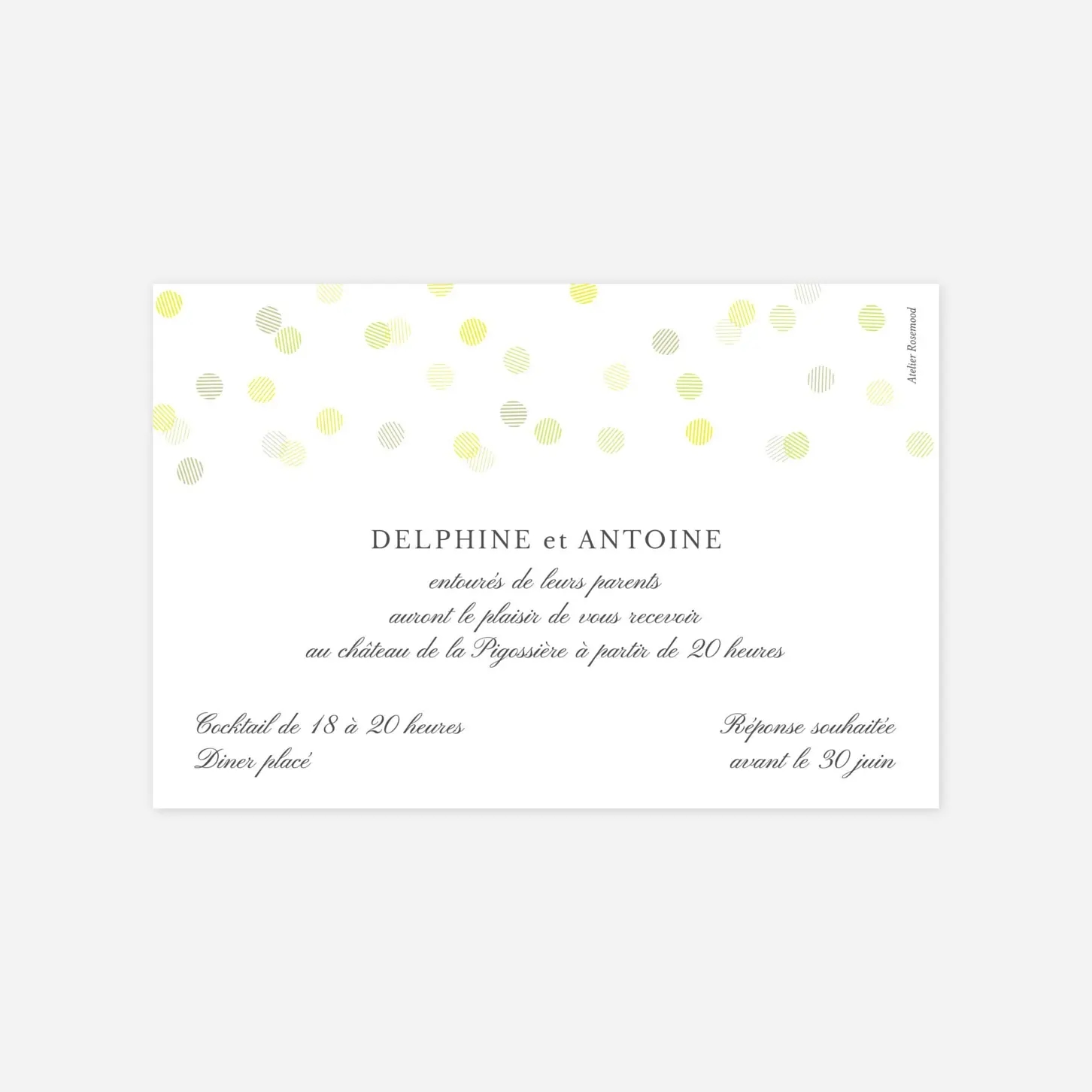 Carton d'invitation Polka