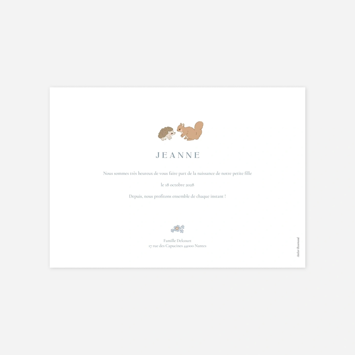 Faire-part naissance Parmis les fleurs