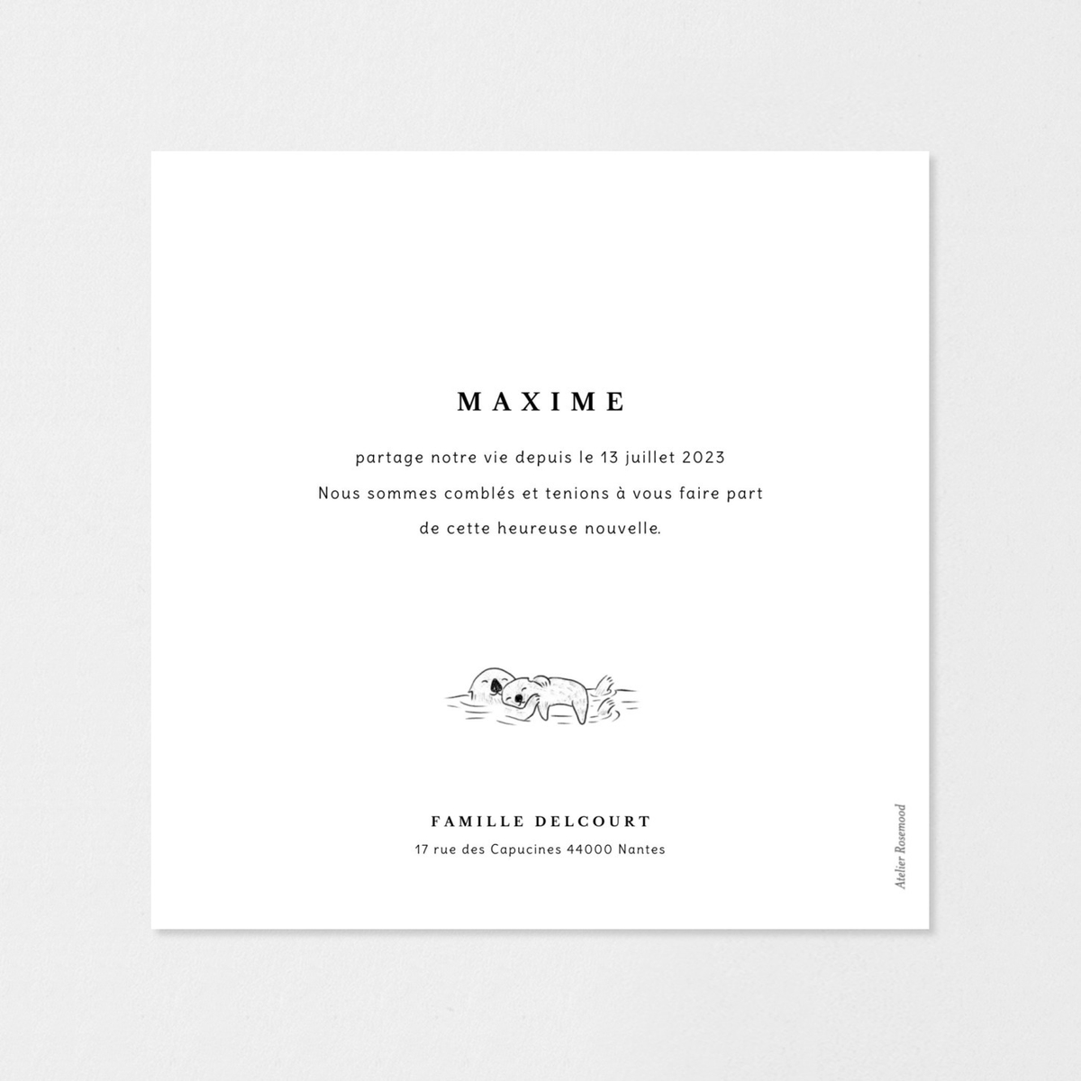 Faire-part naissance Petites loutres