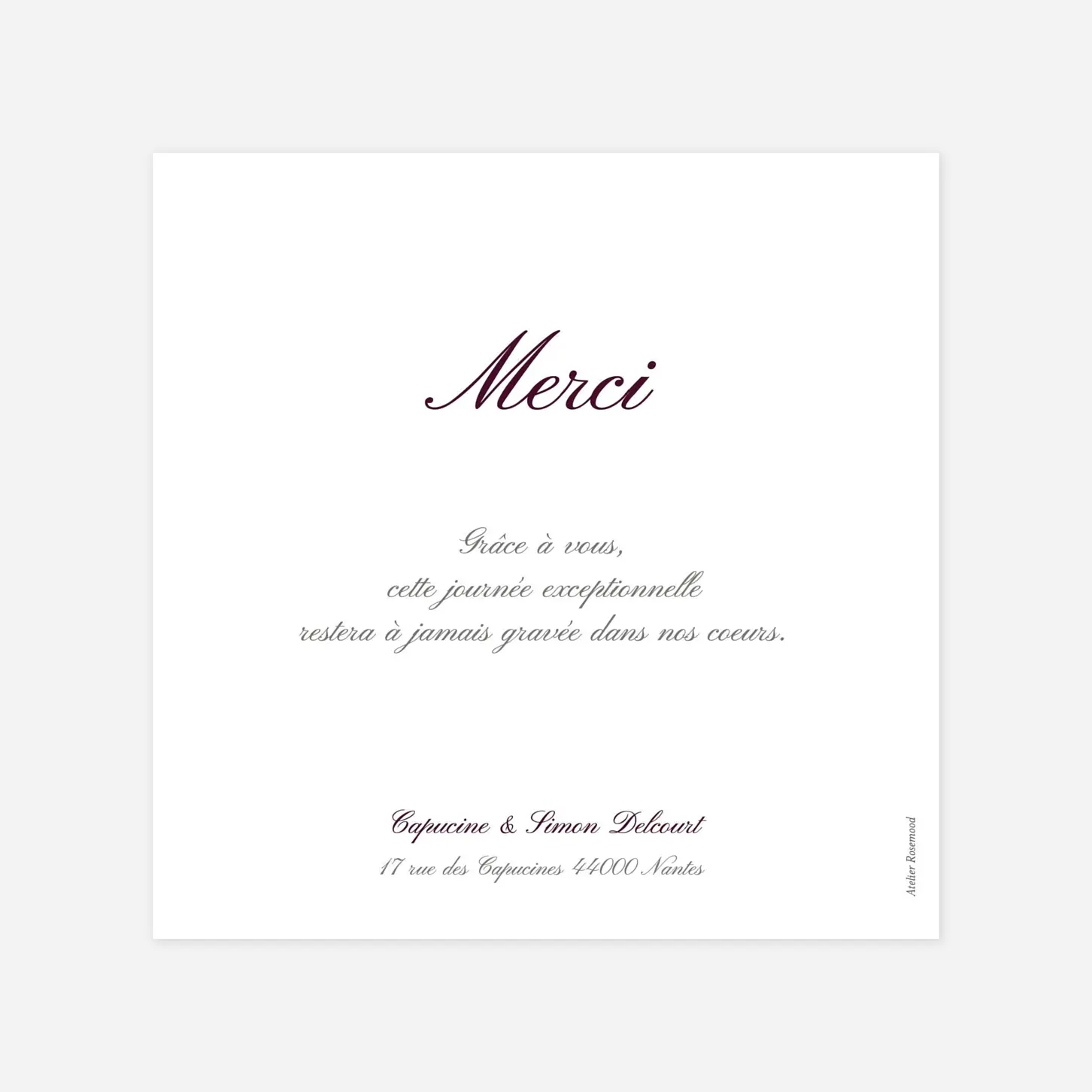 Carte de remerciements Plein la vue