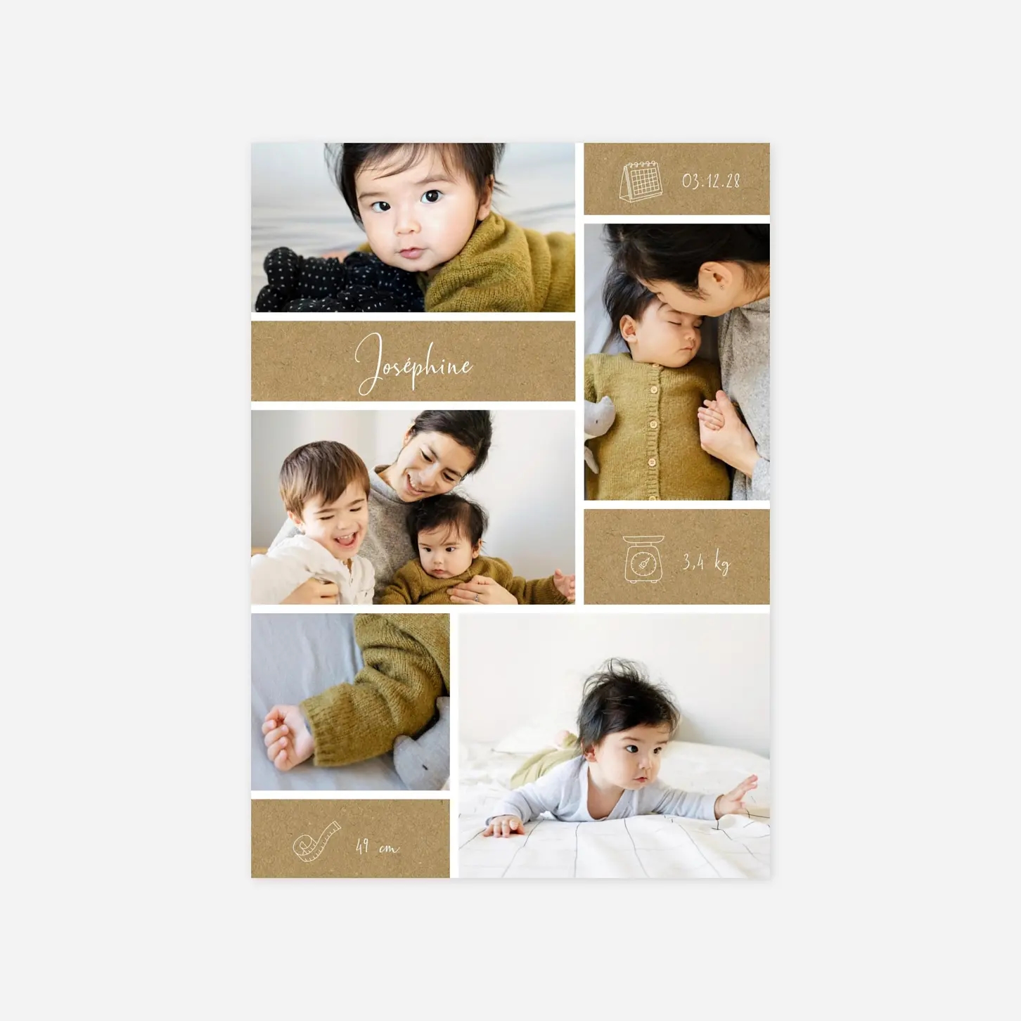 Faire-part naissance Picto multi photo