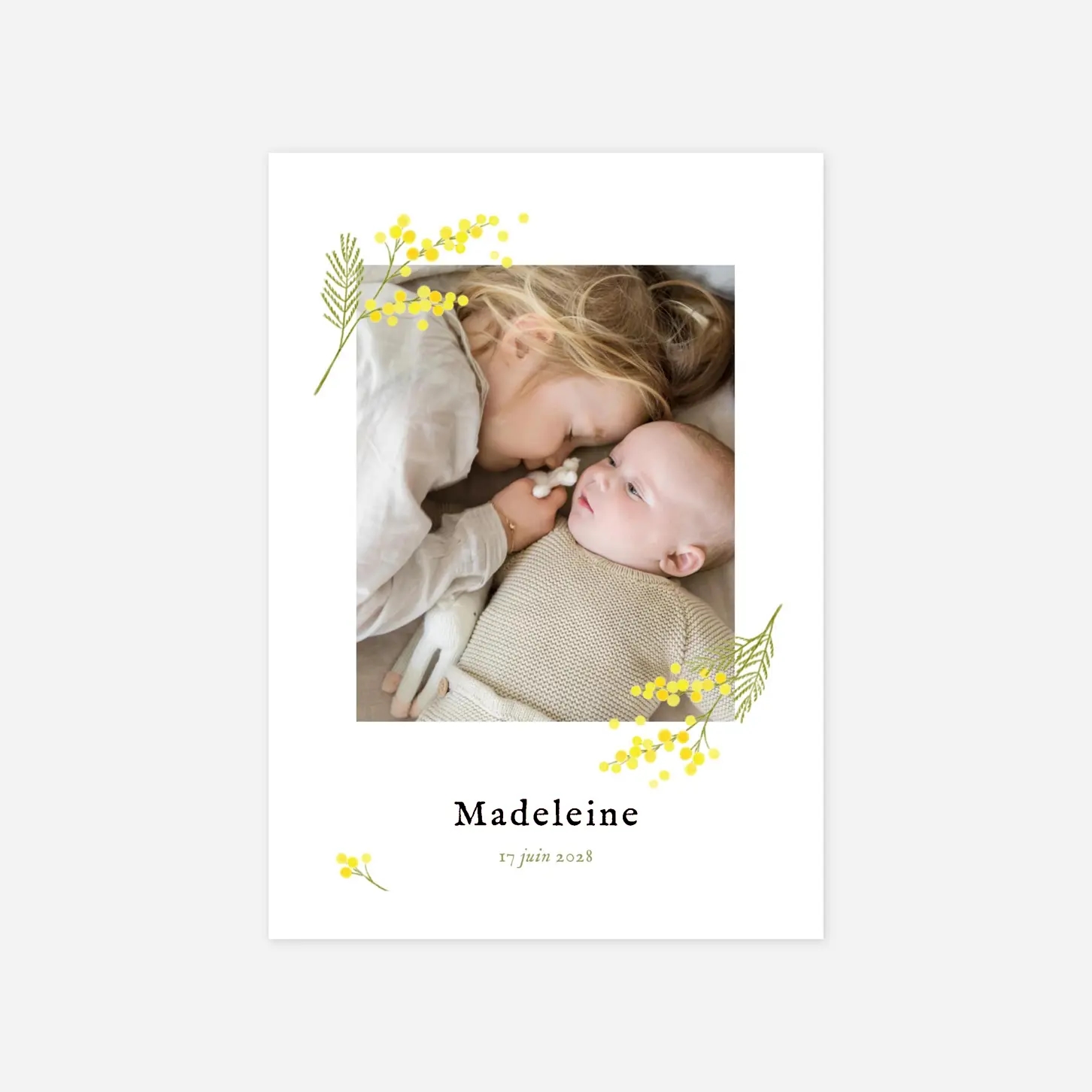 Faire-part naissance Petit mimosa