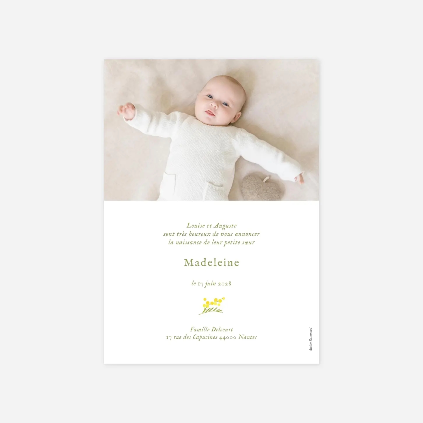 Faire-part naissance Petit mimosa