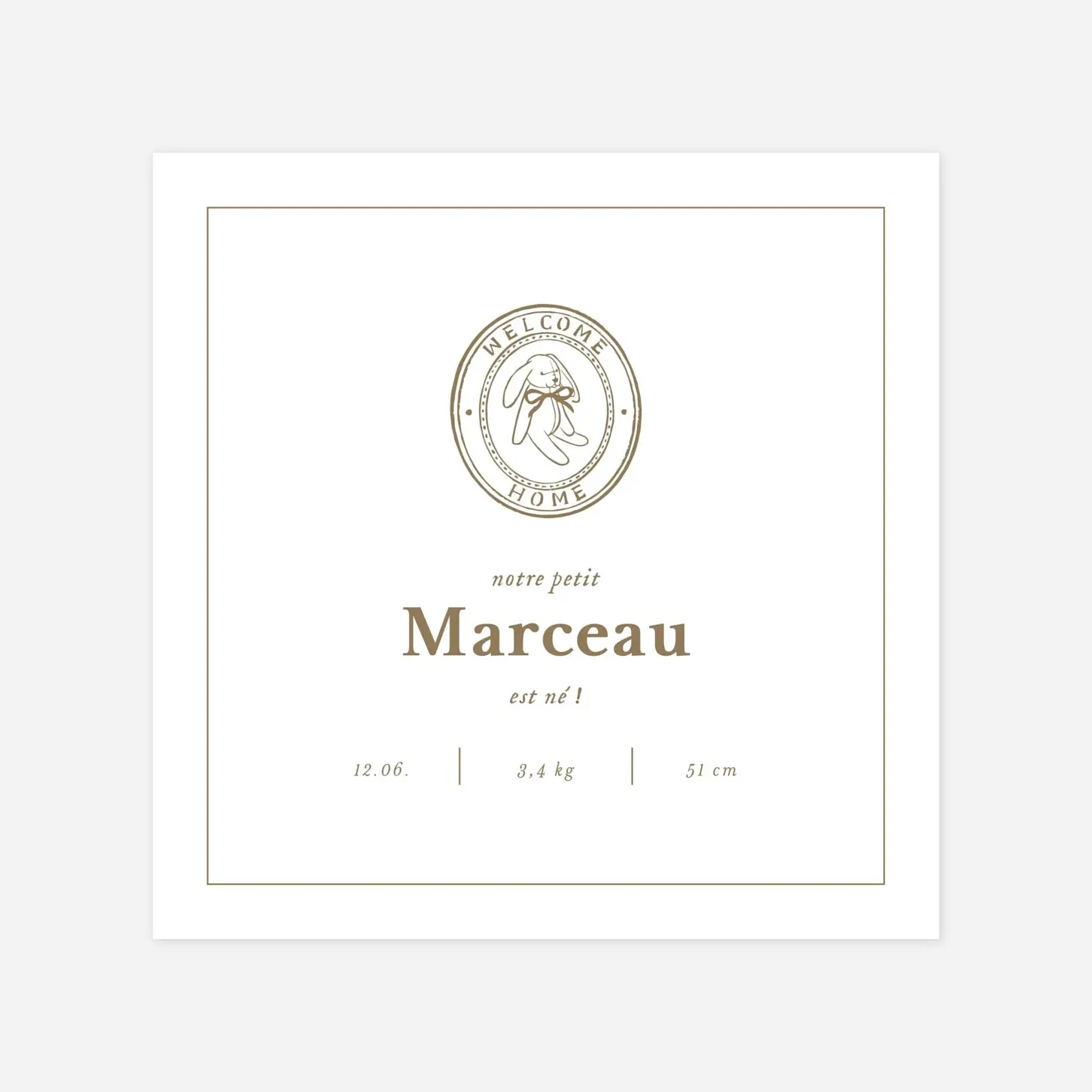 Faire-part naissance Petit médaillon