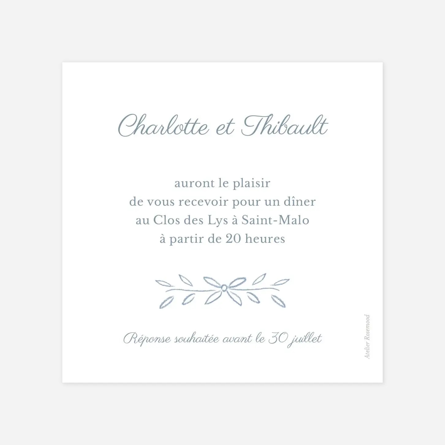 Carton d'invitation Poème