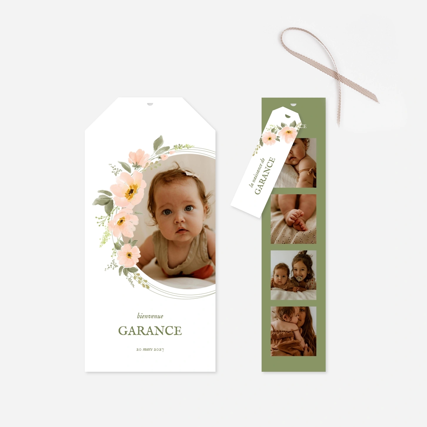 Faire-part naissance Poésie florale