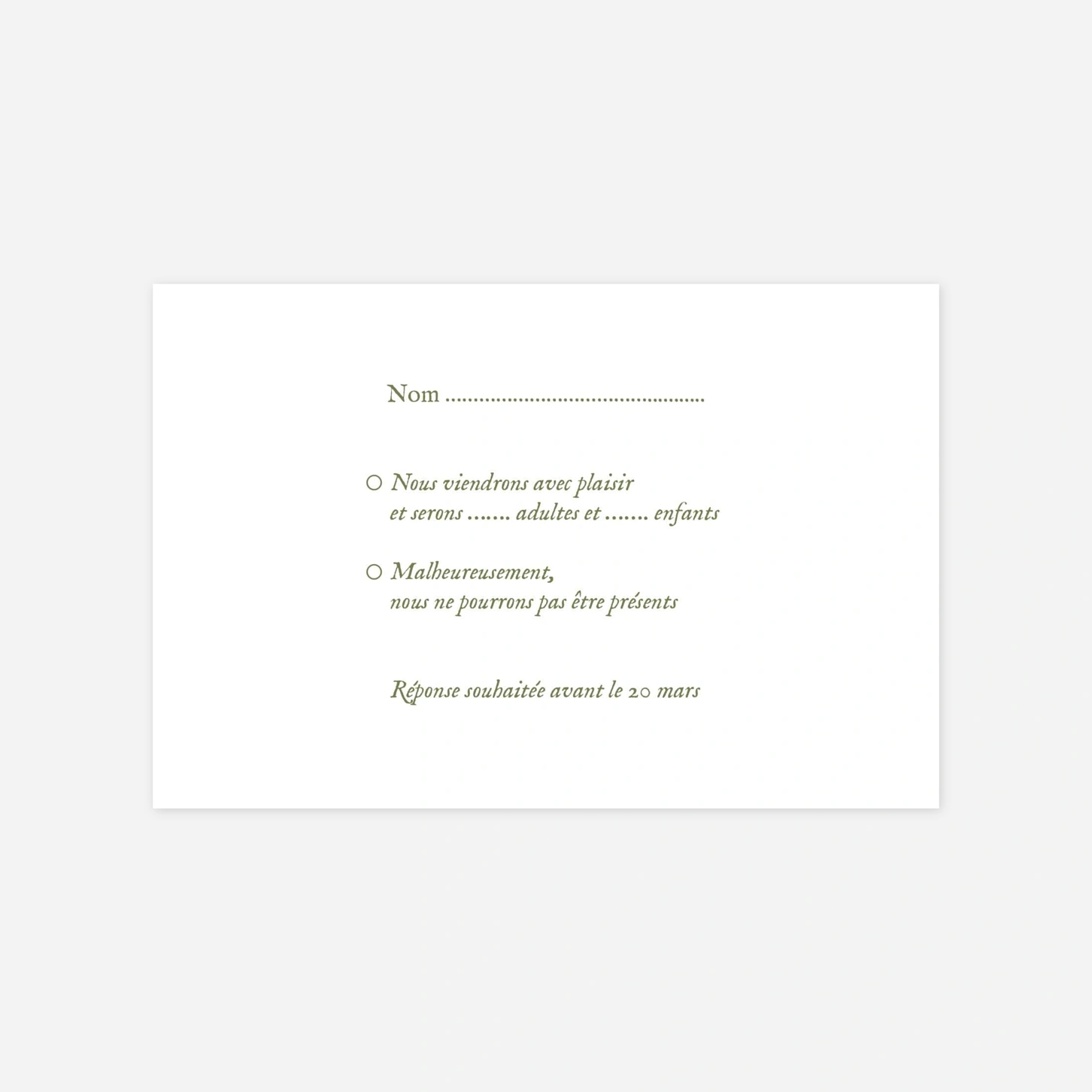 Carton réponse Poésie florale