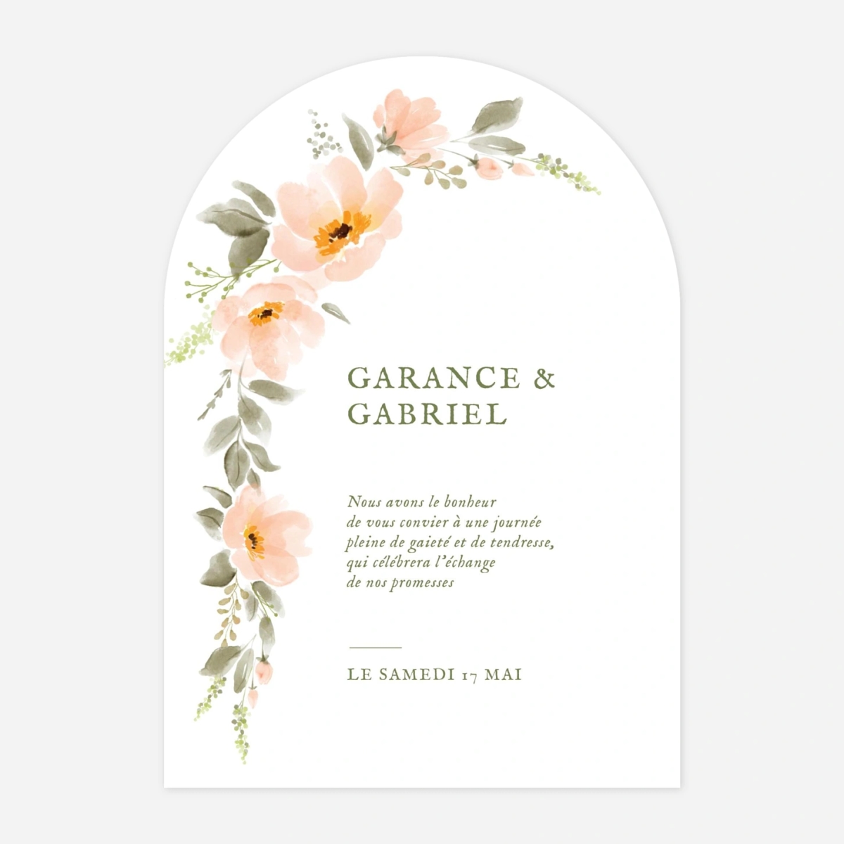 Faire-part mariage Poésie florale