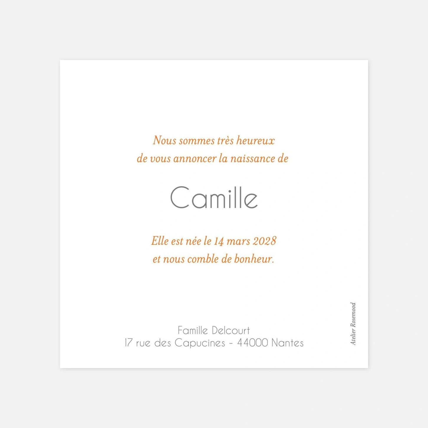 Faire-part naissance Petite photo rétro