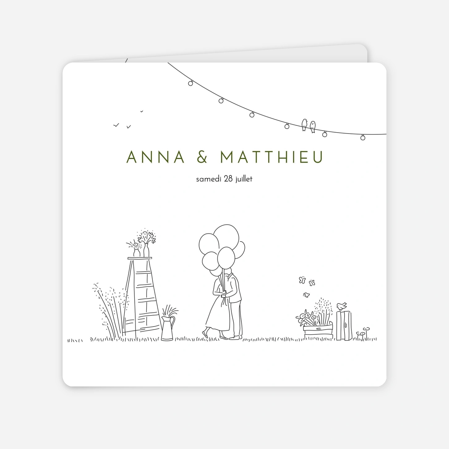 Faire-part mariage Promesse bohême