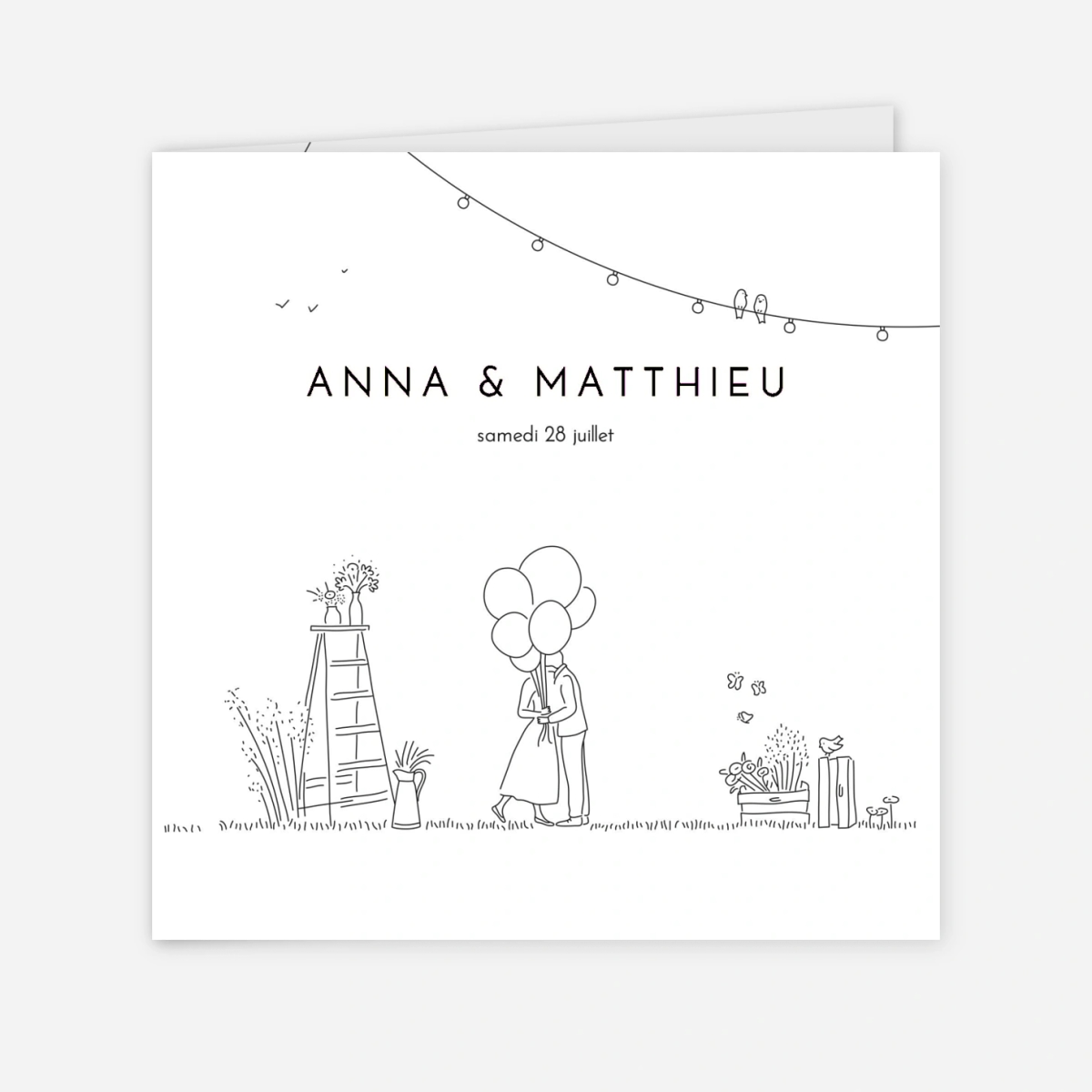 Faire-part mariage Promesse bohême