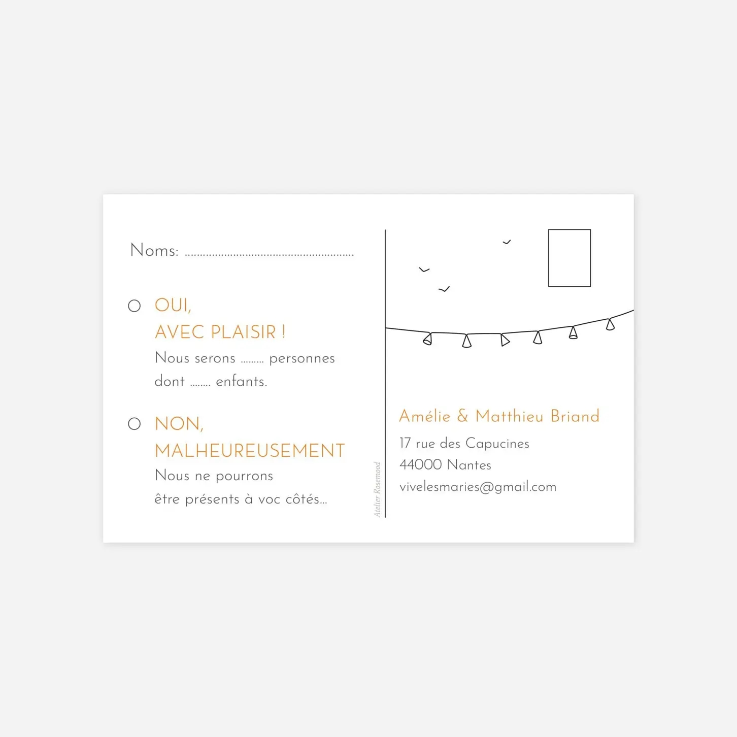 Carton réponse Promesse champêtre